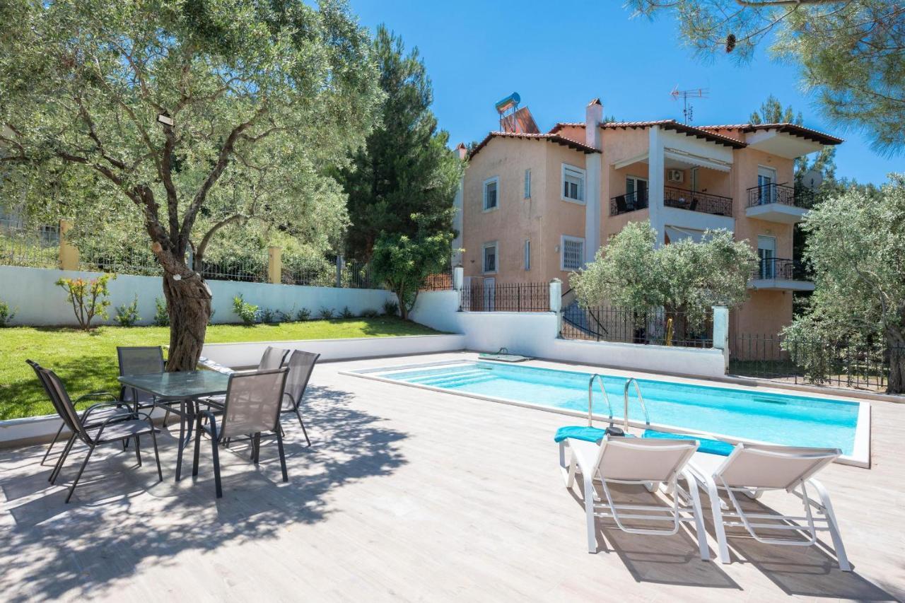 Louloudis Pool Villa Skala Rachoni  المظهر الخارجي الصورة