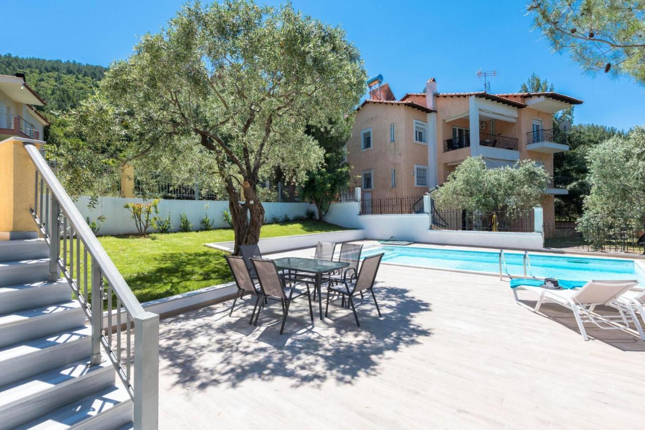 Louloudis Pool Villa Skala Rachoni  المظهر الخارجي الصورة